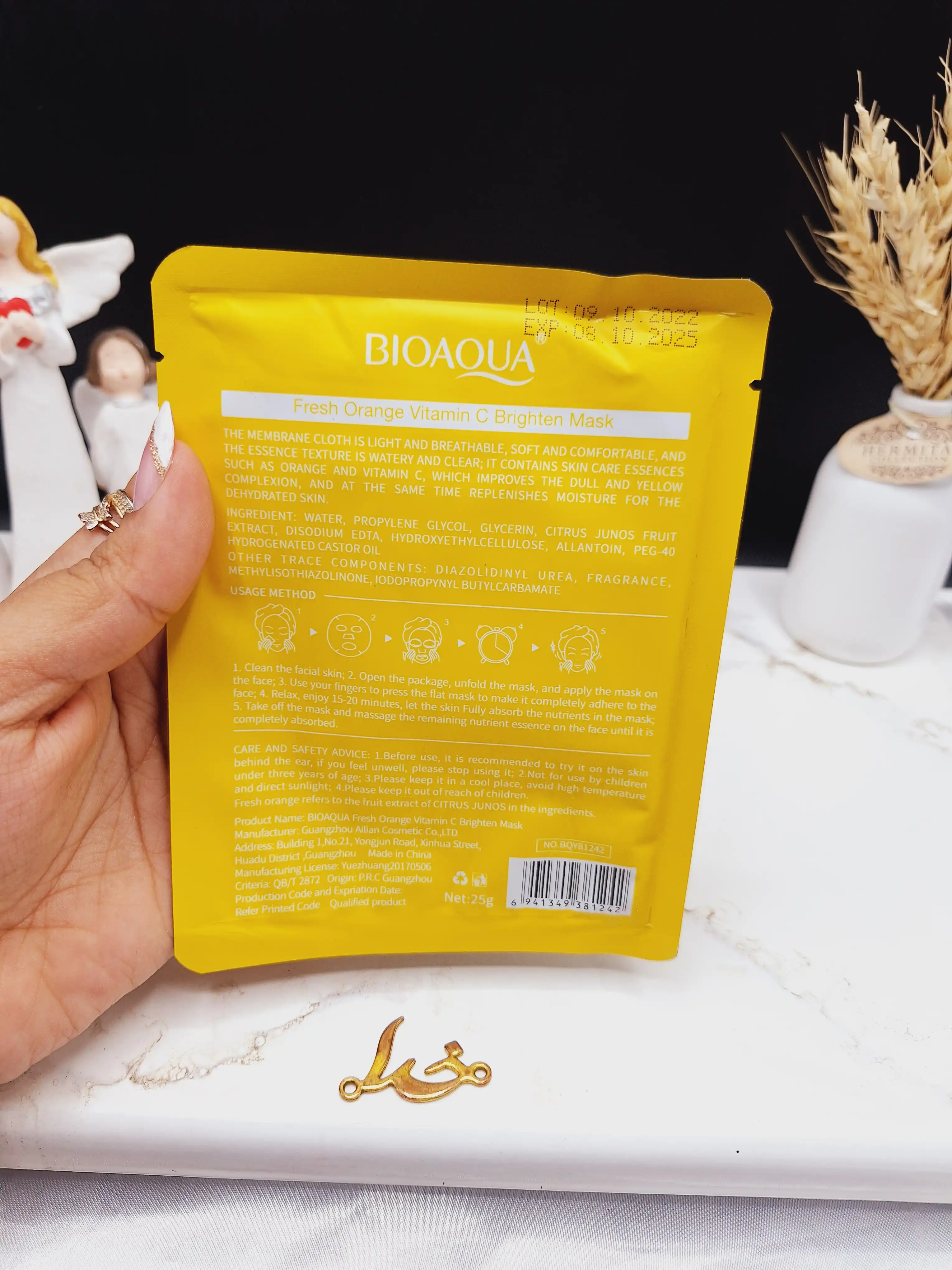 ماسک نقابی صورت آبرسان پرتقال BIOAQUA کد 81242