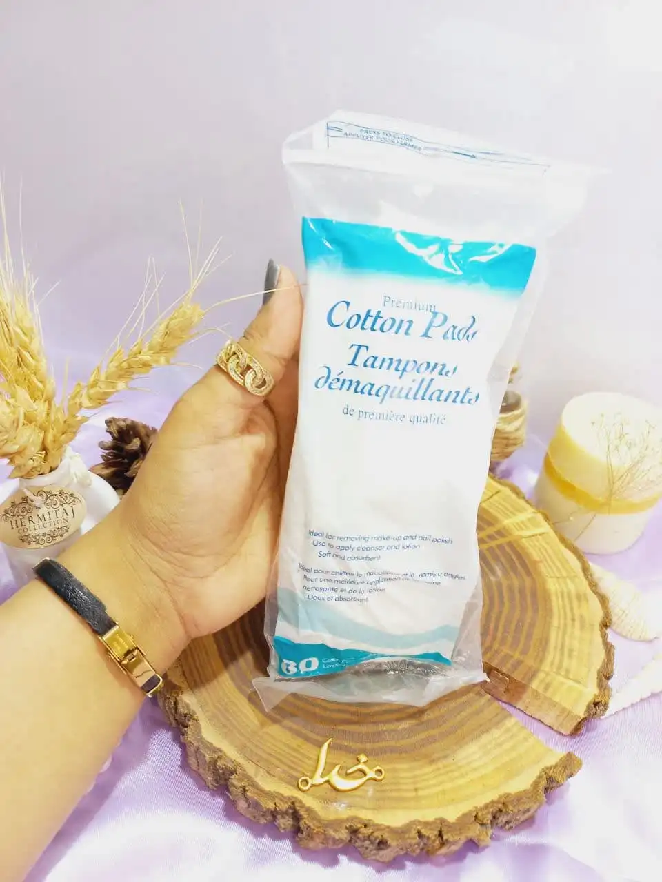 پد پاک کننده آرایش از کتان و پنبه 100 درصد خالص 80 عددی تامپون TAMPON