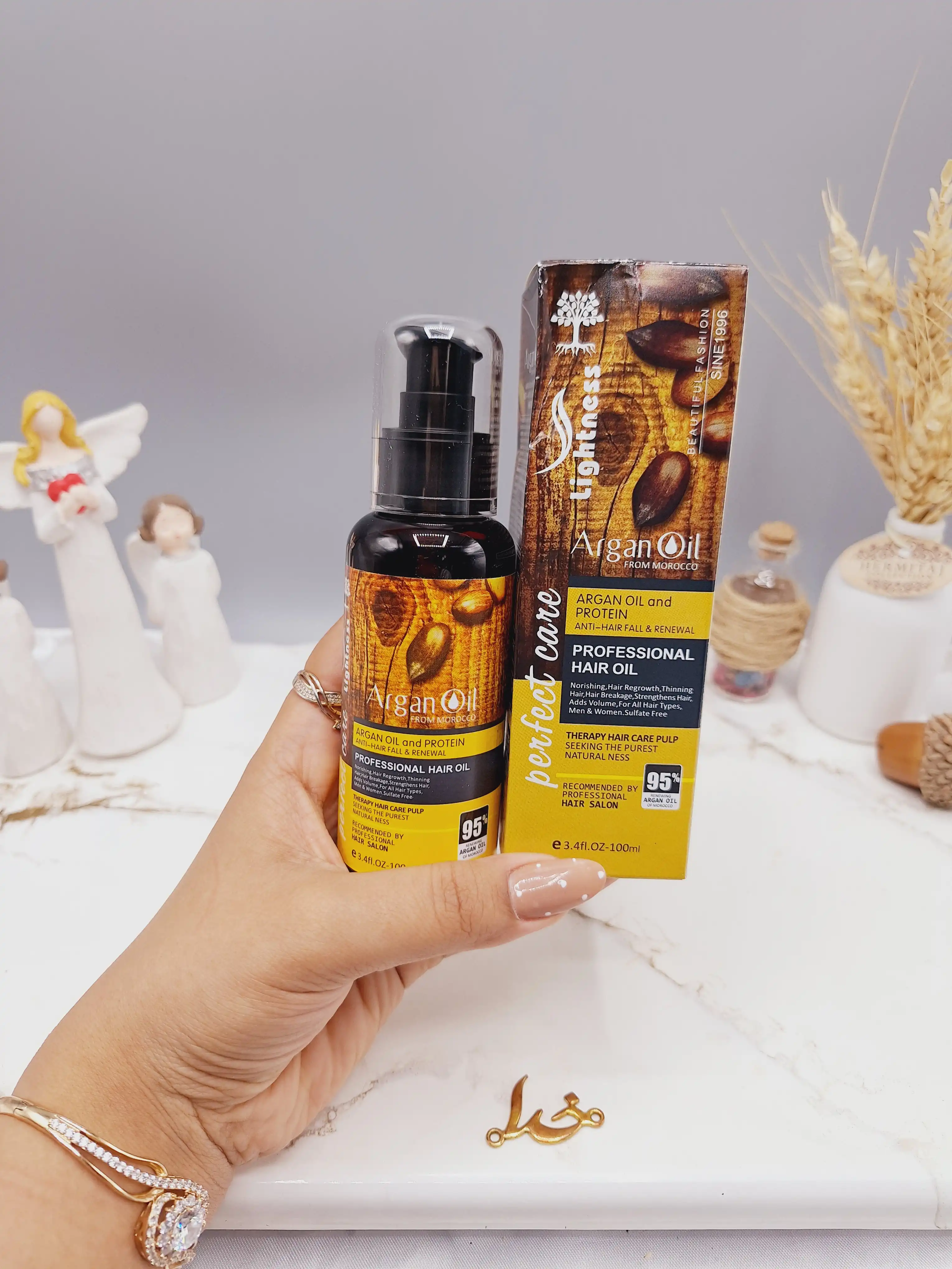 روغن مو آرگان تغذیه کننده مراکشی ساخت اسلواکی لایتنس 100میل کد 8672
