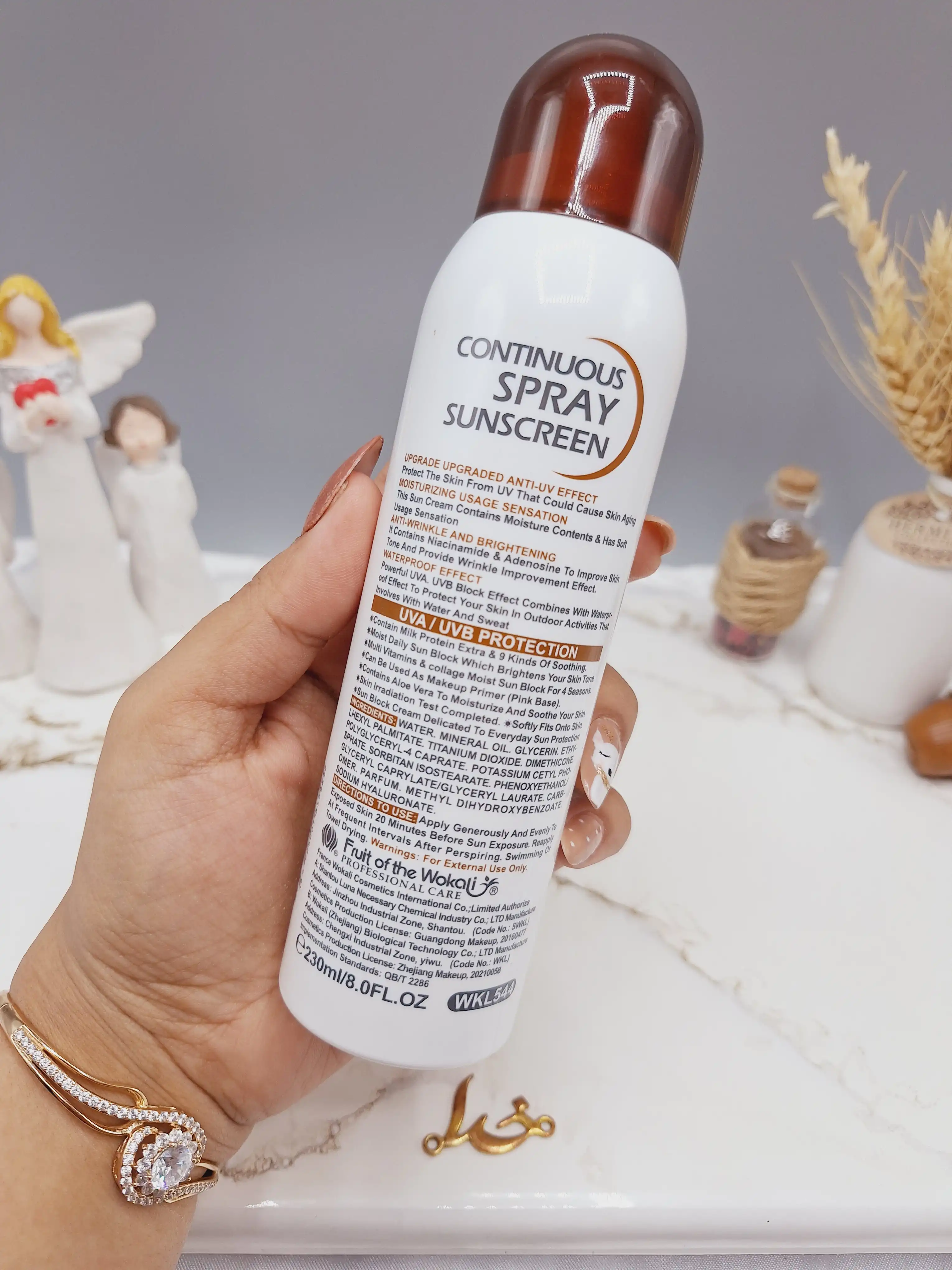 اسپری ضدآفتاب spf 60 برند وکالی WOKALI کد WKL 544