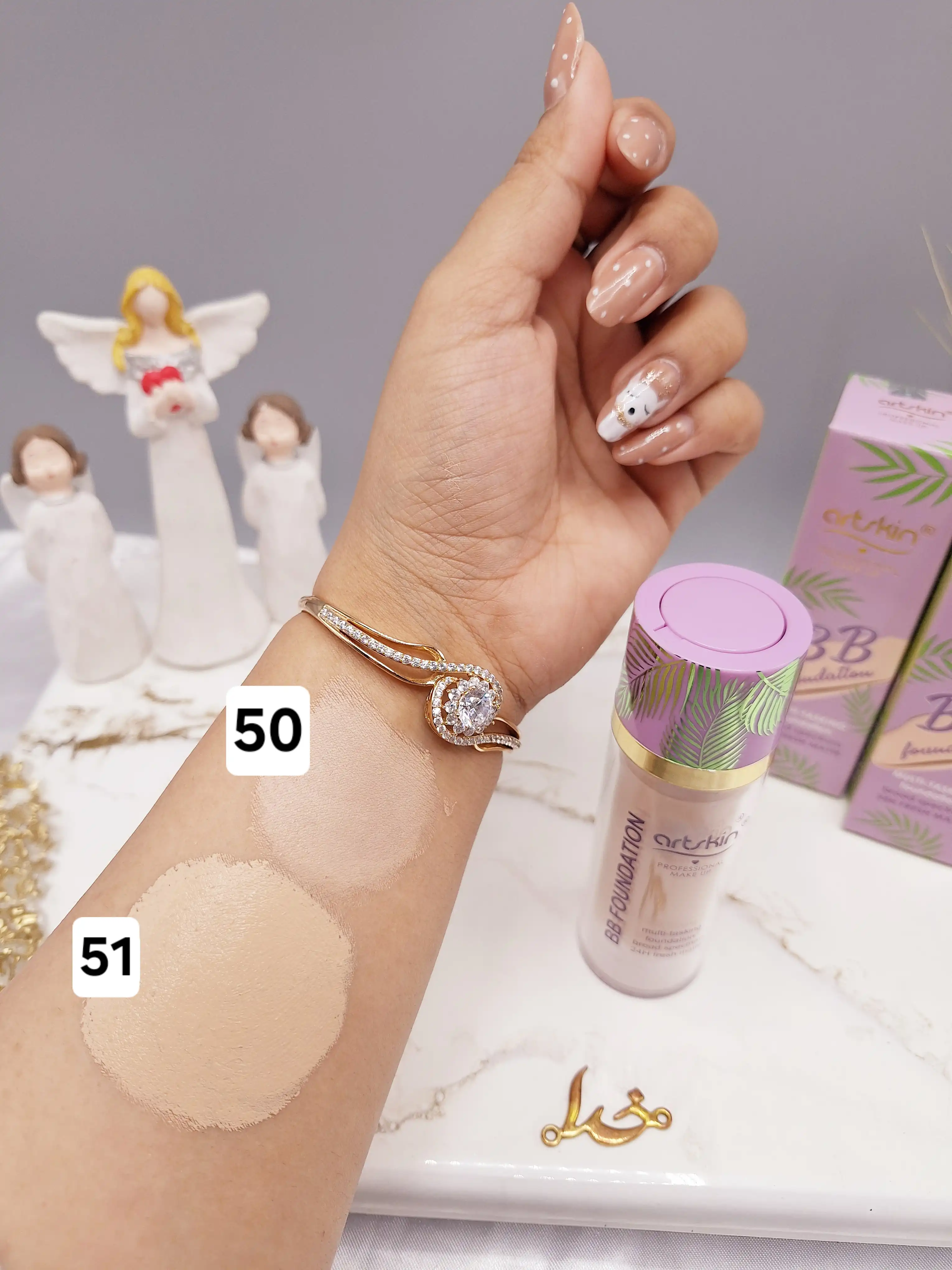 بی بی کرم پودر  پمپی گیاهی BB برند ارت اسکین artskin کد AS973124