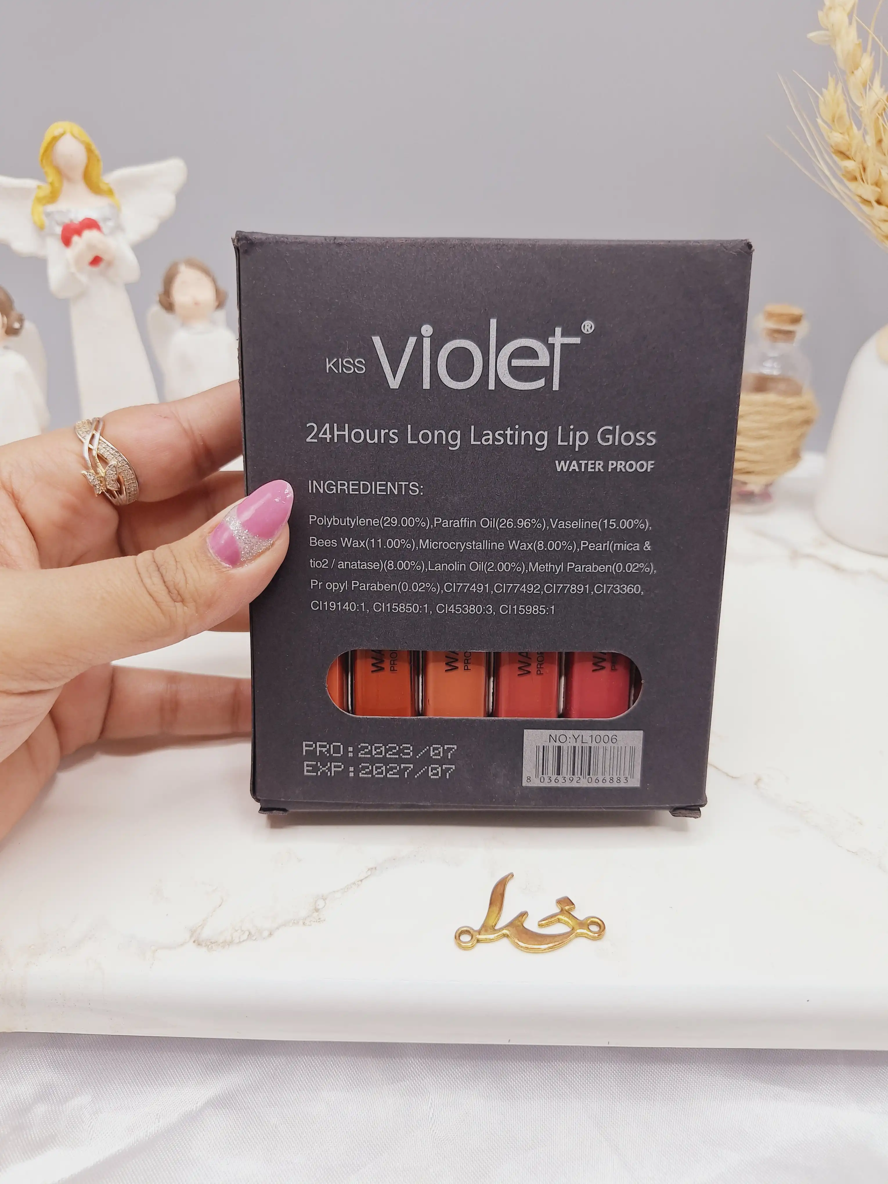 پک 12 عددی رژ مایع برند کیس ویولت KISS Violet کد YL1006