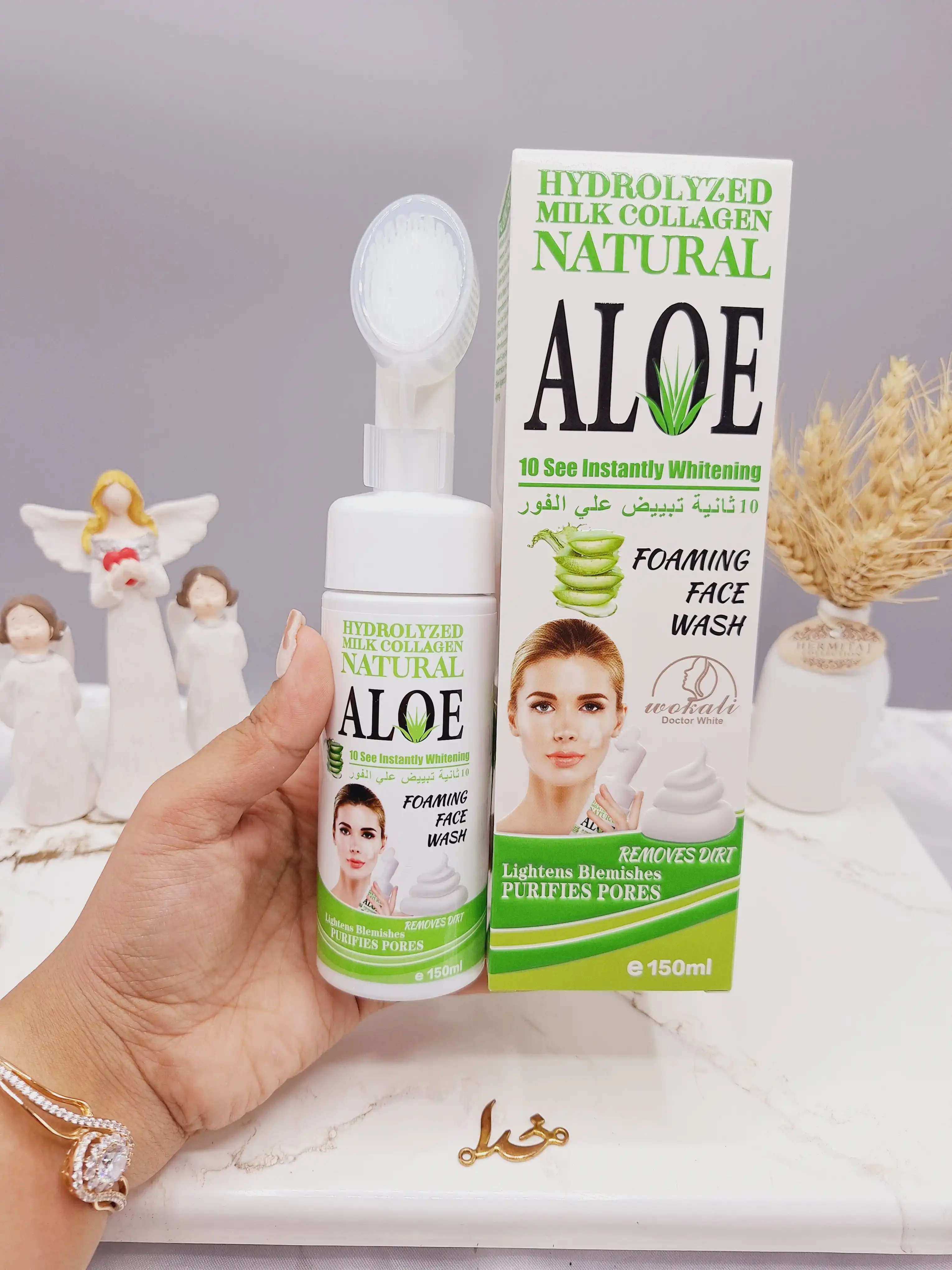 فوم براش دار آلوئه ورا مناسب  شستشوی صورت برند وکالی Wokali کد WKL675