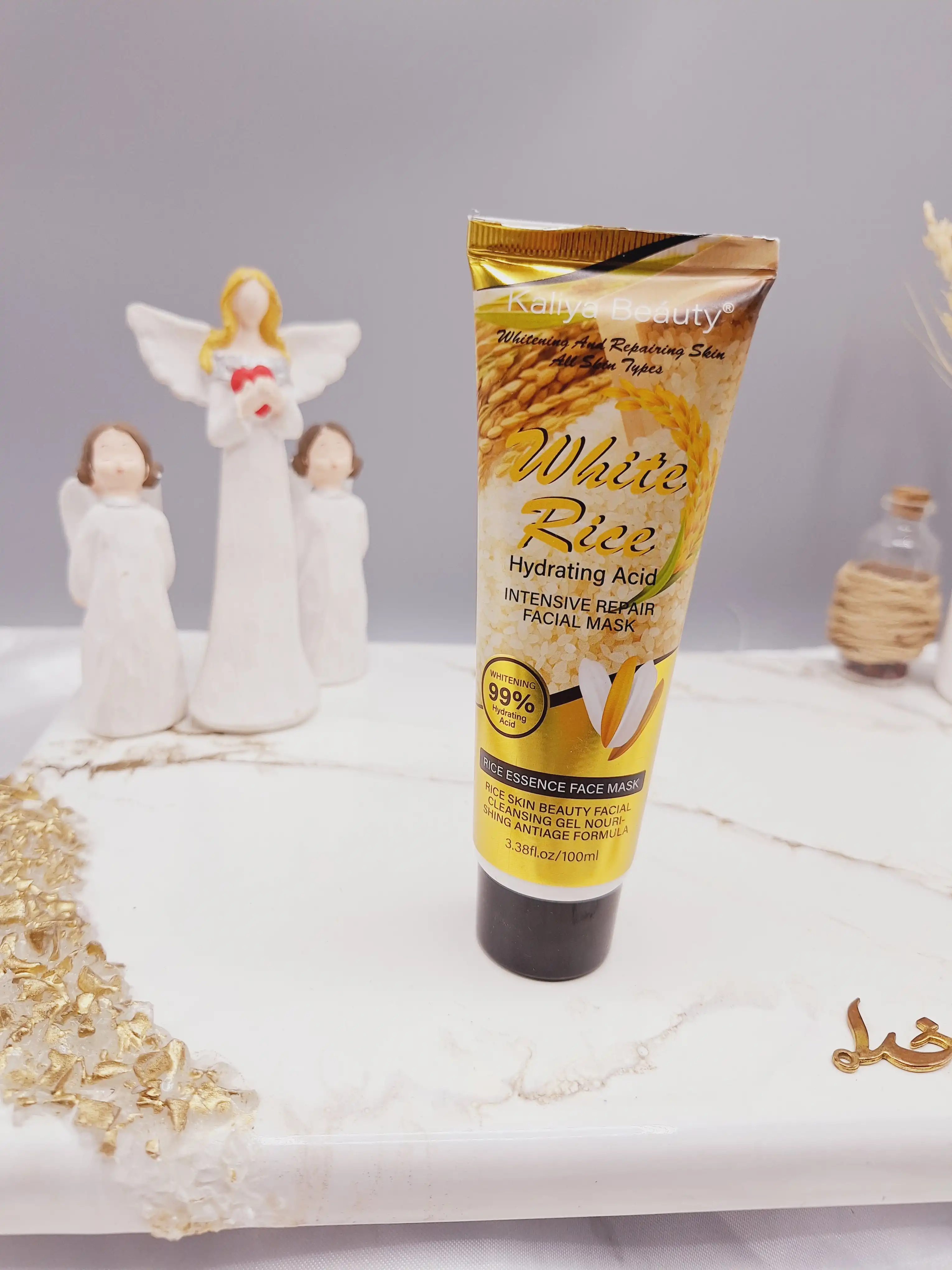 ماسک صورت برنج سفید کننده وترمیم کننده انواع پوست برند کایلی بیوتی KaliyaBeauty  کدZ200