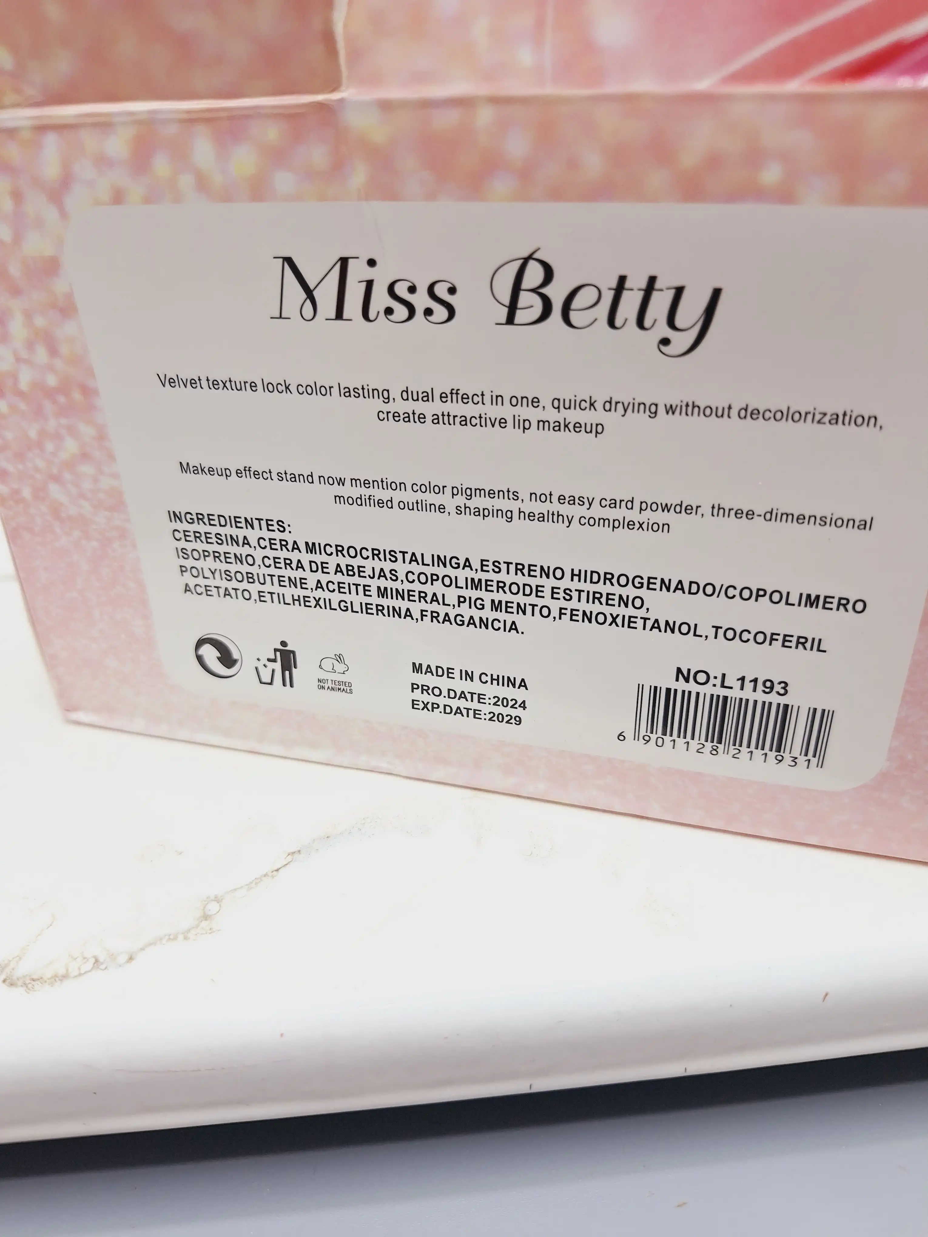 تینت لب شامپاینی Miss Betty کد L1193