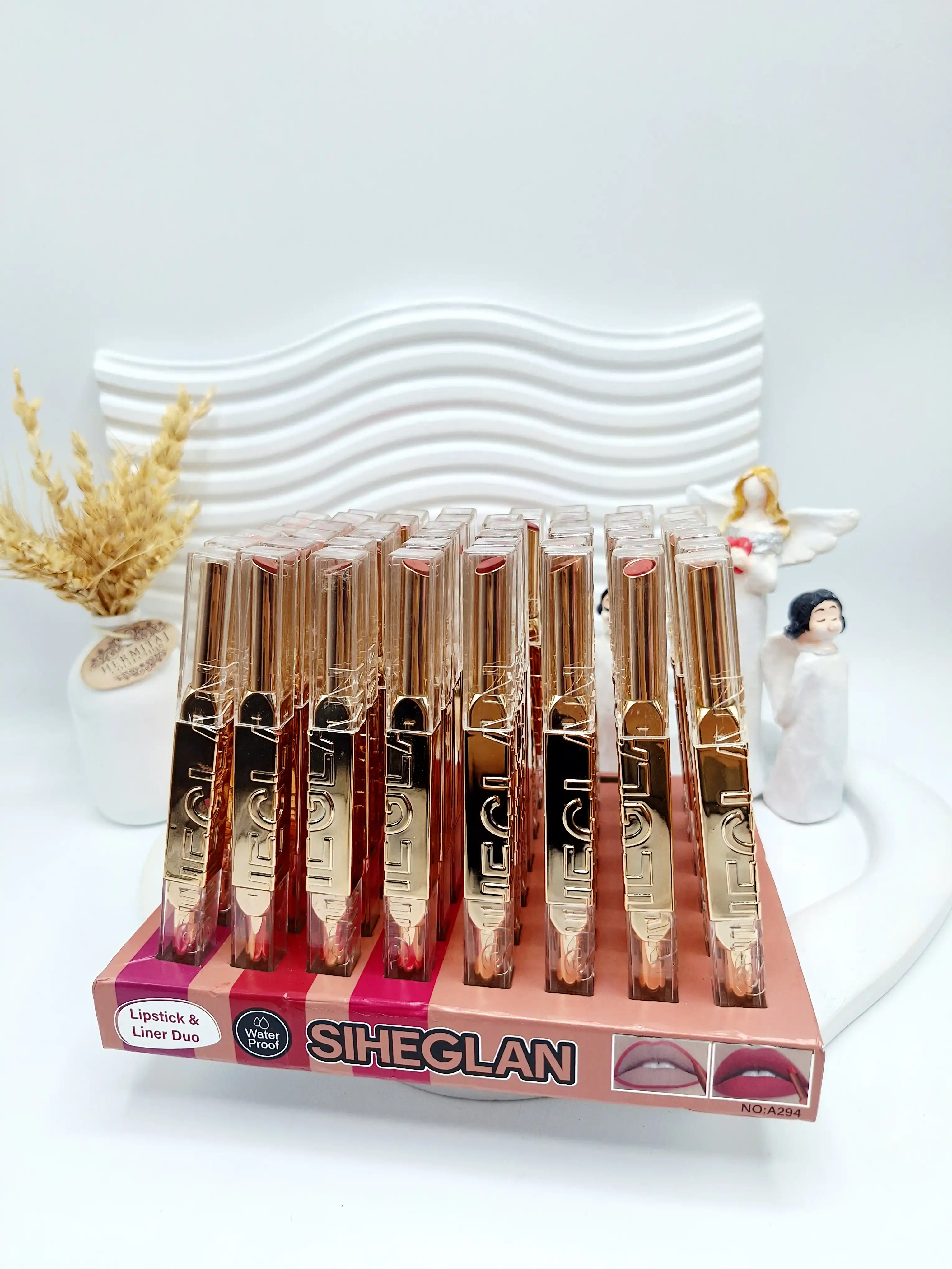 رژ دو طرفه جامد پیچی تکی برند SIHEGLAN کد 294